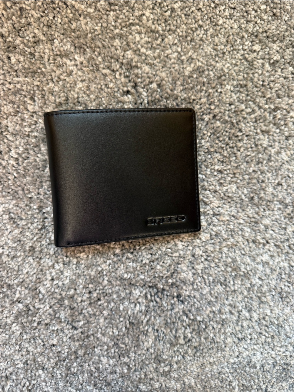Breed Men’s Black Genuine Leather Bi-Fold Wallet - New, in Box.